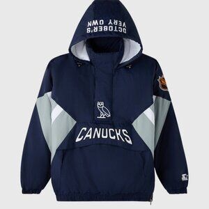 OVO NHL VANCOUVER CANUCKS STARTER® BREAKAWAY PULLOVER JACKET- Size Small